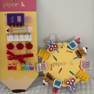 Piper K Vibrant School-Themed Hair Accessories glue pencil notebook 📓 🍎